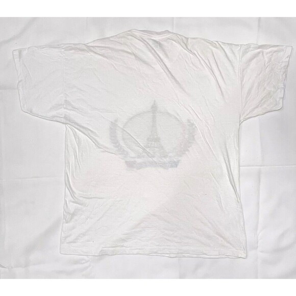 F.S. Paris Vintage Single Stitch Embroidered Eiffel Tower White Shirt Sz XL - Picture 3 of 10